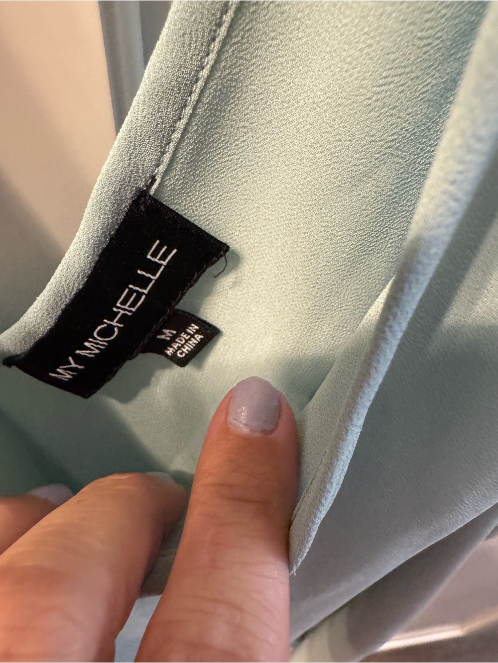 My Michelle Light Teal Sleeveless Halter V-Neck Top - Picture 3 of 3